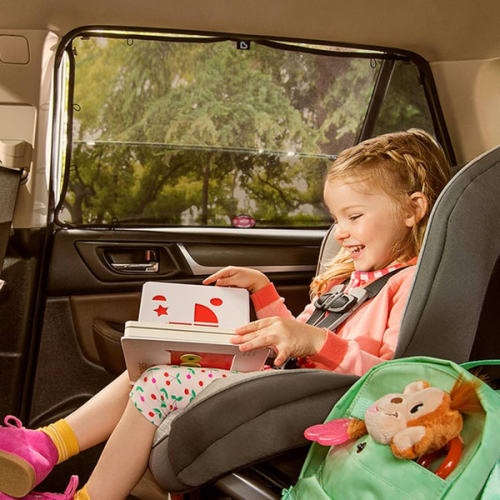 Munchkin® Brica® Magnetic Stretch to Fit™ Car Window Shade for Baby, Side Window Sun Shade, Black, 1 Pack