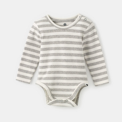 long-sleeve play all-day bodysuit, size 9-12m - White
