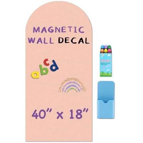 Arch Magnetic Wall Decal - 40" x 18" Matte Finish Chalkboard Sticker for Wall - Magnetic Board for Playroom, Home Classroom(Camel Blush)