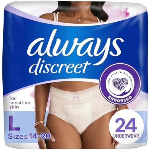 Always Discreet Sensitive, Incontinence & Postpartum Underwear for Women, M