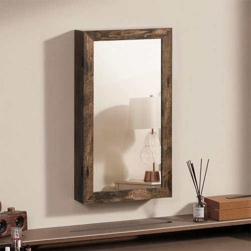 Ebern Designs Karmakar Wall Mounted Jewelry Armoire with Mirror & Reviews | Wayfair