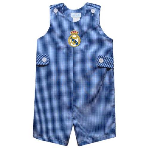 Real Madrid Vive La Fete Toddler Gingham Jon Jon Romper - Royal