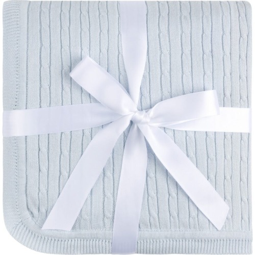 Cable Knit Blanket Blue