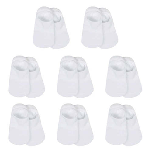 8-Pack Baby & Toddler White Wiggle Proof® No Show Socks