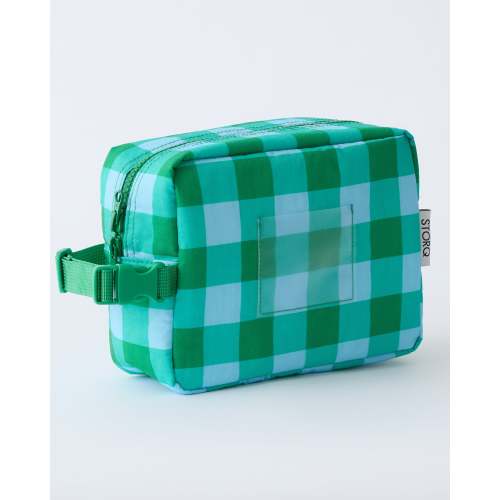 Baby Bottle Cooler Bag For Breast Milk Storage Fits Inside Diaper Bag | Teal Gingham - Storq by Kindred Bravely