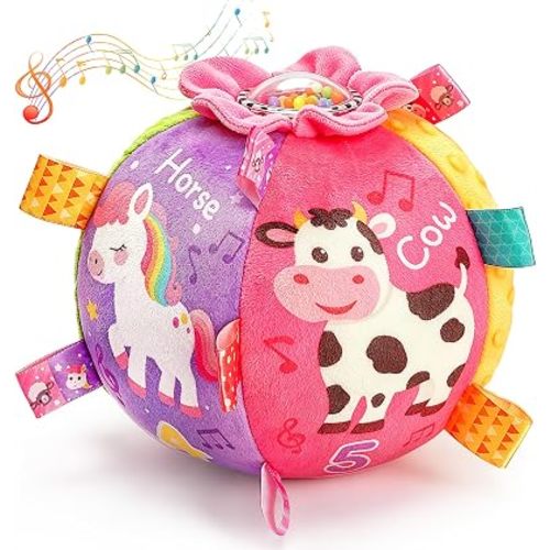 Musical Crawling Ball Toy for Babies 0-6 6-12 Months, 30+ Sounds & Songs