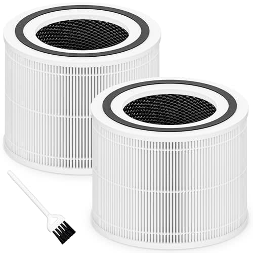 Core 300 Replacement Filter for LEVOIT Core 300 Core 300S Core 300-P Core 300S-P Air Purifier for Home Bedroom, 3-in-1 High Efficiency and Activated Carbon Filter, Part # Core 300-RF, 2 Pack, White