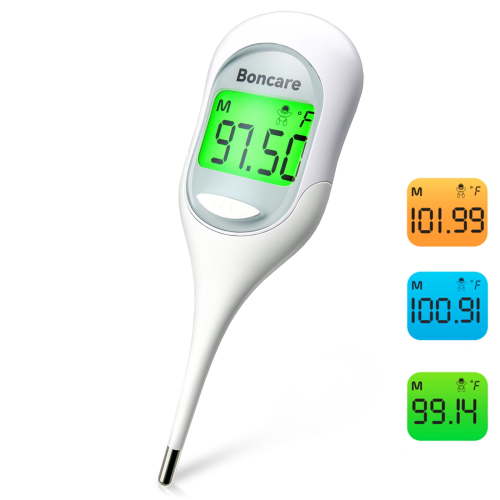 Boncare Thermometer for Adults with 9 Seconds Fast Reading, Digital Oral Thermometer for Fever (White)