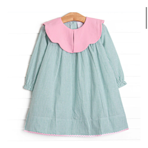 Petal Poplin Dress, Green – Stitchy Fish