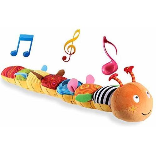 LIGHTDESIRE Baby Toys Musical Caterpillar, Infant Toys Crinkle Rattle Soft with Ring Bell Toddler Plush Toy for Preschool