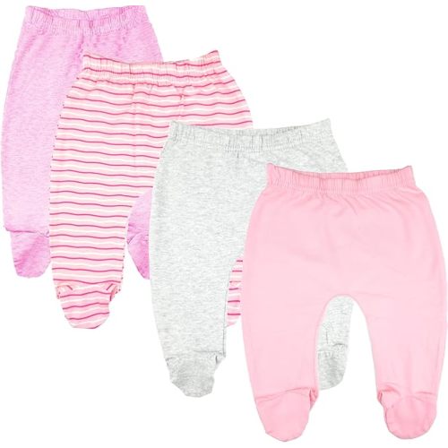 123 Bear Baby Soft Cotton Spandex Pants with Feet