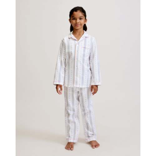 Kid's Twill Pajama Set in Cottage Stripe
