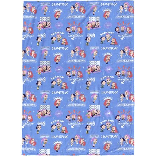 Jay Franco Kids Plush Throw Blanket – Ultra Soft Cozy Plush Fleece for Bed, Couch, Sofa, Home Décor, Official Licensed Huntrix, Purple - Kpop Demon Hunters, 60x90 - Large Blanket