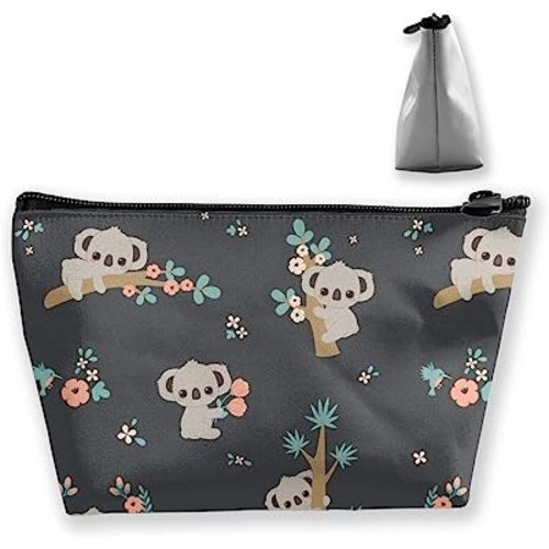 Koala Floral Pencil Case Multifunction Cosmetic Bag Travel Makeup Toiletry Pouch Accessories Organizer with Zipper for Women