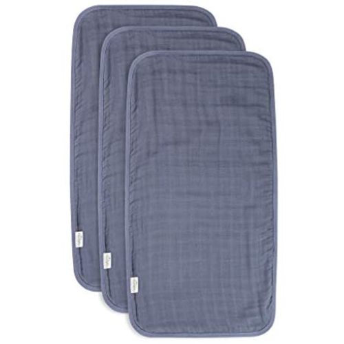 Natemia Bamboo Muslin Baby Burp Cloths | Large 21”x11” Size | Super Absorbent and Ultra Soft Bamboo Washcloths | 6-Layer Design | 3-Piece Gift Set