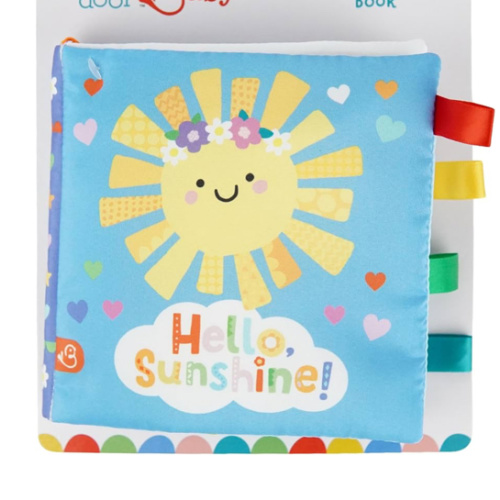 Hello, Sunshine! Crinkle Cloth Baby Book with Ribbon Tags