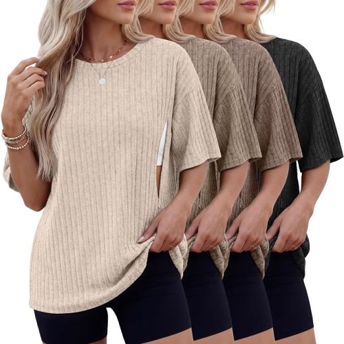 Huukeay 4 Pack Women's Nursing Shirts
