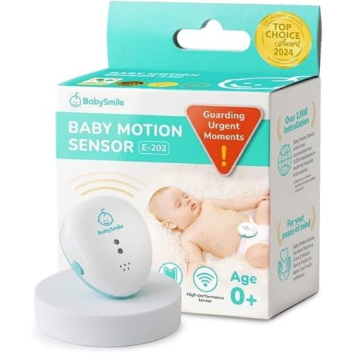 BabySmile E-202 Baby Movement & Sleep Monitor | Motion Sensor with Safety Alerts, Portable Clip-On Design | Smart Baby Sleep Support (White)