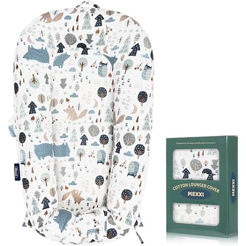 MEXXI Infant Lounger Baby Nest Replacement Cover | Hypoallergenic | Premium | [Fits Dockatot Deluxe+] (Cover Only) (Forest)