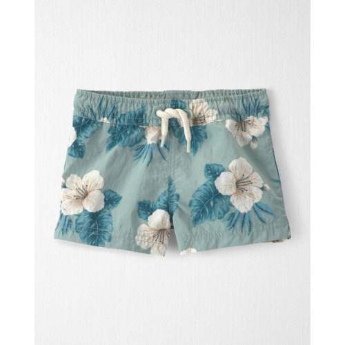 Baby Boy Recycled Swim Trunks in Blue Hibiscus - Little Planet | Carter's