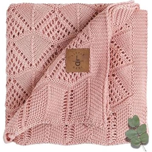 Hypoallergenic Baby Blanket - 30x40 Inches Pink, Oeko-TEX® Certified, Thermal-Regulating, Silky Soft Knit for Girls & Boys - Swaddle, Toddler, or Receiving Blanket
