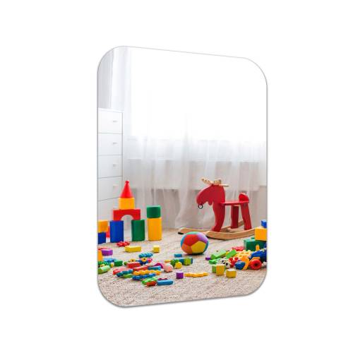 Rectangle Shatterproof Acrylic Safety Wall Mirror With Rounded Corners