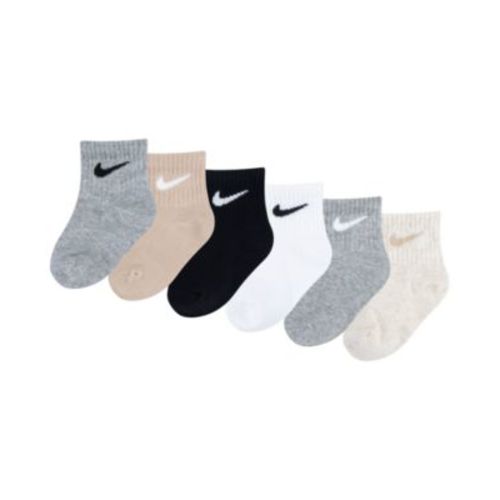 Baby Girls' or Baby Boys' and Toddler Swoosh Ankle Socks, 6-Pack