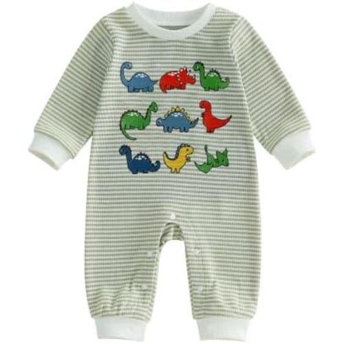 Newborn Baby Boy Fall Outfit Romper Jumpsuit Infant Waffle Clothes
