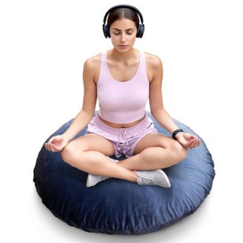 Cheer Collection 32" Round Floor Pillow with Washable Cover