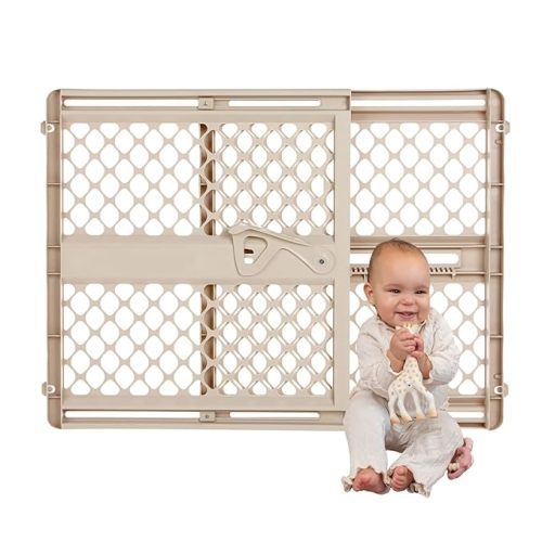 Toddleroo by North States - Supergate Ergo Baby Gate: Plastic Baby Gate for Stairs & Doorways - Adjustable Indoor Safety Gate - Made in USA - 26 to 42 Inches Wide - 26 Inches Tall - Sand