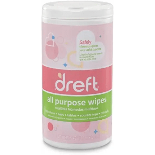 Dreft Multi-Surface All-Purpose Gentle Cleaning Wipes for Baby Toys, Car Seat, High Chair & More, 70 Count (Pack of 4)