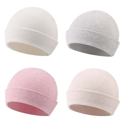LQCrafK Cotton Newborn Baby Boys Hat Baby Beanie for Girls Newborn Hospital Hat Autumn Winter (4PCS-B,0-6 Months)