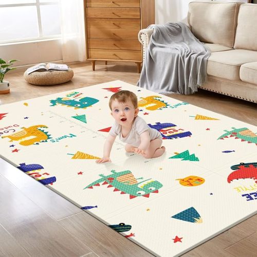 Play Mat, Foldable Baby Foam Playmat for Floor, Portable Waterproof Activity Play Mats for Babies, Infants and Toddlers