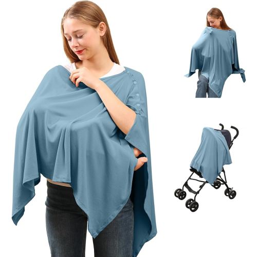 Nursing Cover for Breastfeeding- Viscose from Bamboo Ribbed Covers for Baby Breast Feeding, Full Coverage Privacy, Soft & Breathable Nursing Covers, Multi-Use Shawl Car Seat Cover