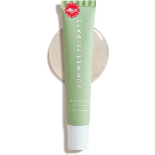 Summer Fridays Lip Butter Balm - Hydrating Overnight Lip Mask + Clear Gloss for Instant Shine - With Nourishing Shea Butter - Everyday Makeup + Skincare Summer Essentials - Vegan - Sweet Mint (.5 Oz)