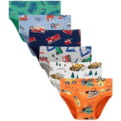 Boboking 100% Cotton Little Boys Briefs Soft Dinosaur Truck Toddler Underwear