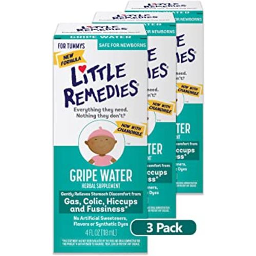 Little Remedies Gripe Water, Colic & Gas Relief, Safe for Newborns, 4 Fl Oz (Pack of 3)