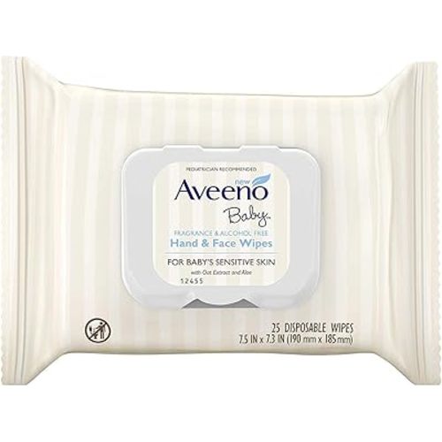 Aveeno Baby Wipes 25 Count Sensitive (4 Pack)