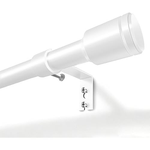 5/8” Diameter Curtain Rods 30-90 Inch, for 30-84 Inch Windows, Adjustable Splicing White Curtain Rods for Windows with Brackets, Window Treatment Rod Long Small Curtains Rod