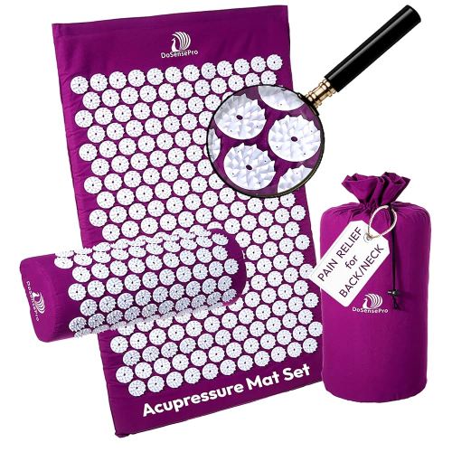Acupressure Mat & Pillow Set - Acupressure Therapy for Back and Neck Pain Relief, Sciatica, and Pressure Point Aches Ideal Acupuncture Mat for Sleeping Aid & Recovery