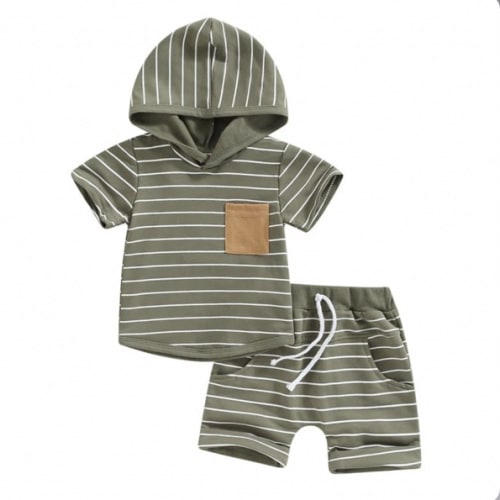 Striped Hooded Set