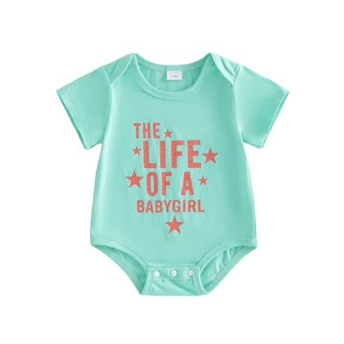 Newborn Baby Girl Outfits The Life Of A Baby Girl Short Sleeve Bubble Romper Shirt Oversized Bodysuit Summer Clothes