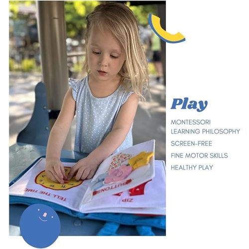 My Quiet Book - Busy Board for Toddlers 2-4, Sensory Toys with 10 Montessori Activities, Girl Toys, Books & Birthday Gifts