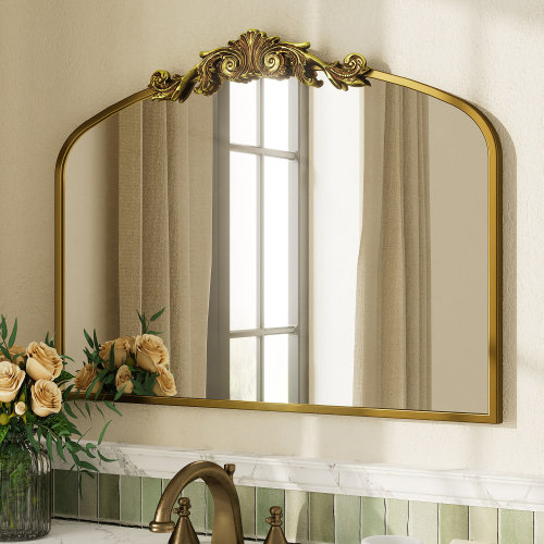 Latitude Run® Amara Vintage Baroque Style Tempered Glass French Cleat Mounted Wall Mirror & Reviews | Wayfair
