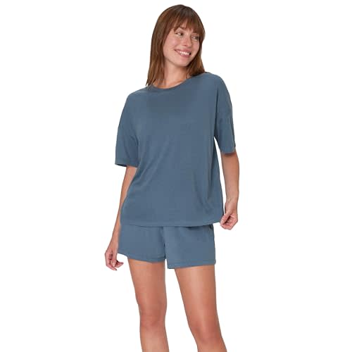 Hanes Women's Originals 2 Piece Lounge, Comfywear Supersoft Boxy T-Shirt & Sleep Shorts Loungewear Set