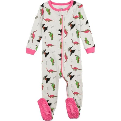 Footed Printed Cotton Matching Family Pajamas, Animal Kingdom Prints, 6-12M