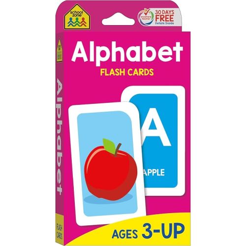 School Zone Alphabet Flash Cards: 56 Cards, Toddler, Preschool, Learn the ABC's, Letters, Phonics, Colorful & Fun Learning, Ages 3+