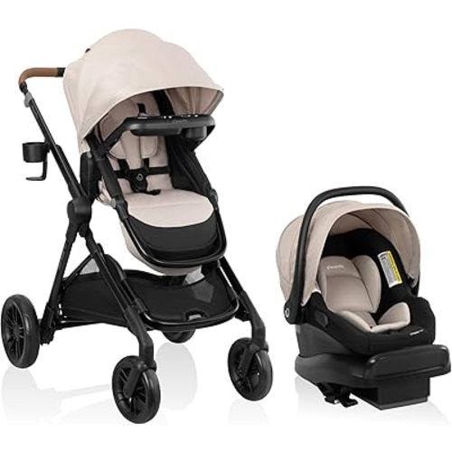 Evenflo Pivot Xpand NXT Travel System featuring LiteMax NXT Infant Car Seat - Canyon Beige