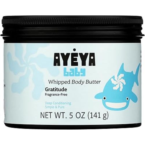 AYÉYA Baby Body Butter – Fragrance-Free, Fair Trade Shea Butter & Coconut Oil Moisturizer for Sensitive Skin, Vegan & Non-Toxic Baby Cream in Refillable Tin, 4oz