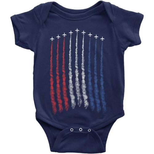 Threadrock Baby Red White Blue Air Force Flyover Infant Bodysuit